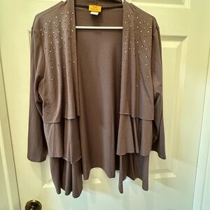 Ruby Rd. Taupe Embellished Blazer